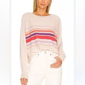 Sundry Striped Cashmere Blend Lightweight Sweater 3=L
